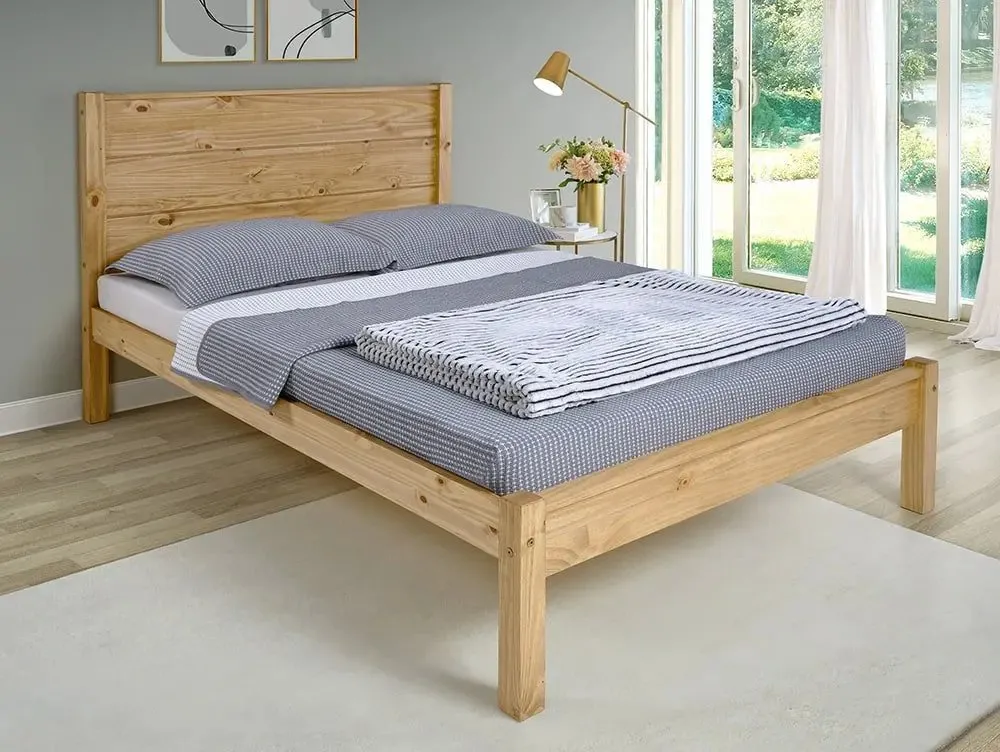 Seconique Clearance - Seconique Barton 5ft King Size Waxed Pine Wooden Bed Frame