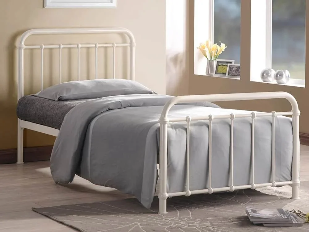 Time Living Clearance - Time Living Miami 3ft Single Ivory Metal Bed Frame