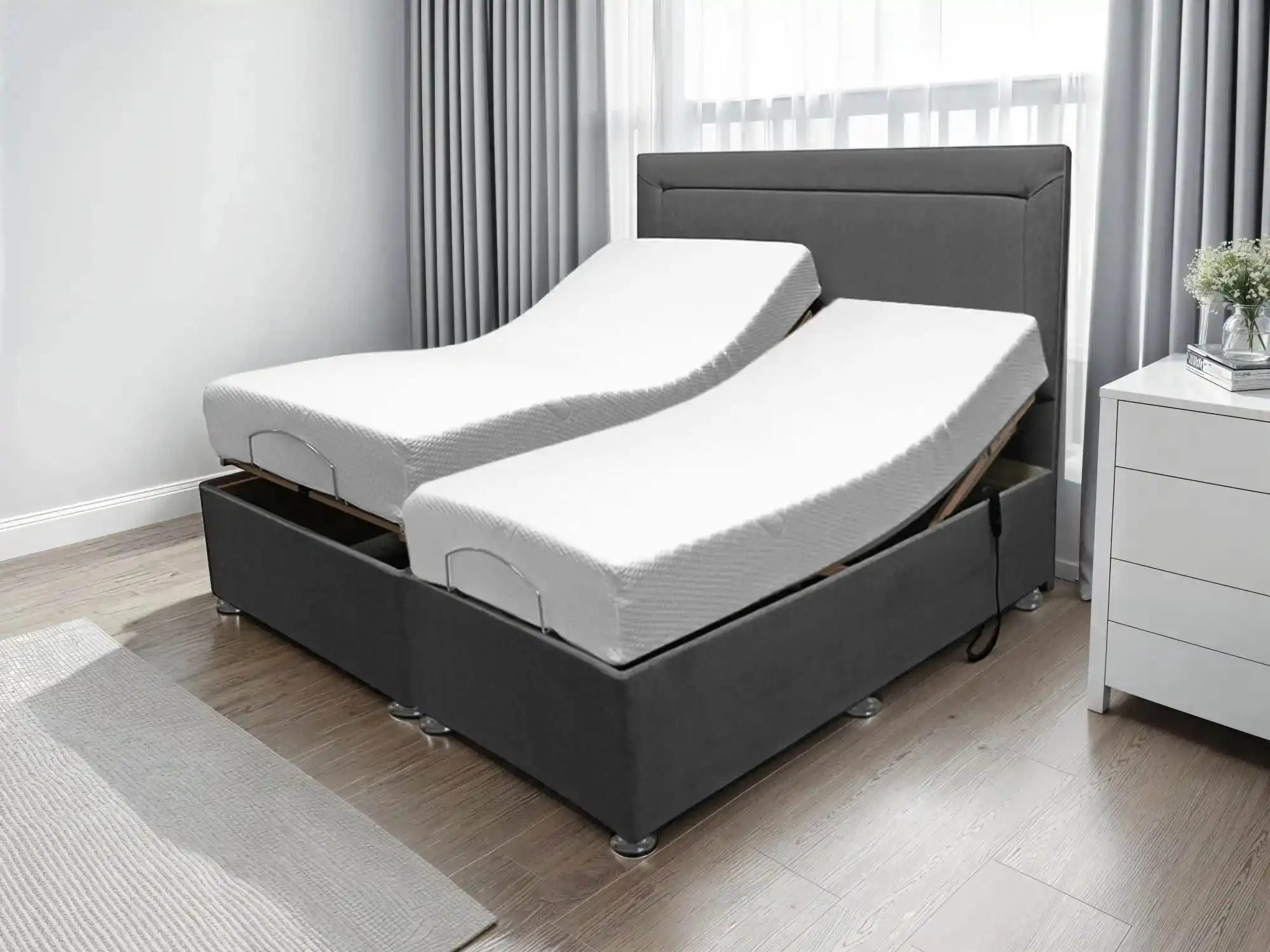 Komfi Komfi PureProfile Coolmax Electric Adjustable 6ft Super king Size Bed (2 x 3ft)