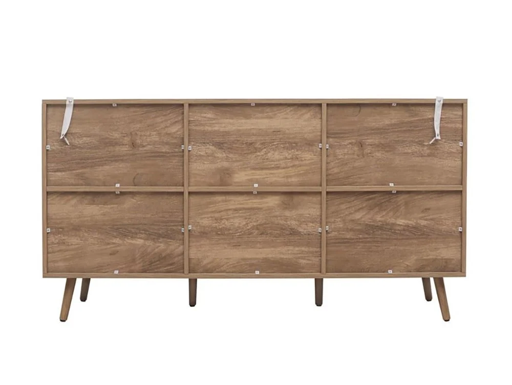 Birlea Furniture & Beds Birlea Noah Rattan and Oak 3 Door Sideboard