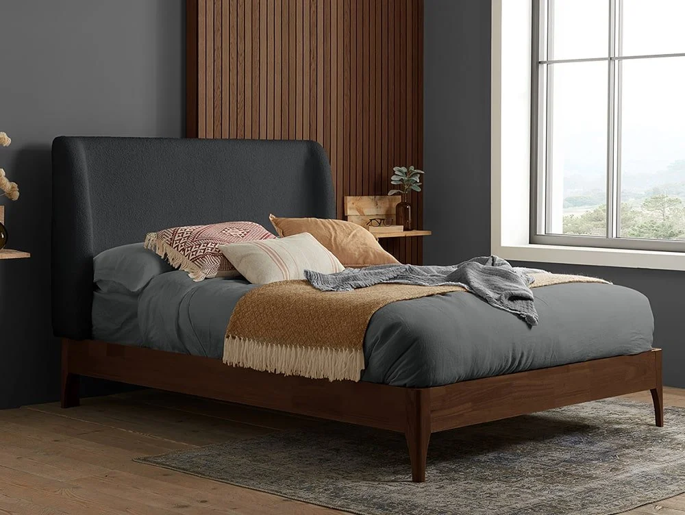 Birlea Furniture & Beds Birlea Halfden Grey Fabric Bed Frame