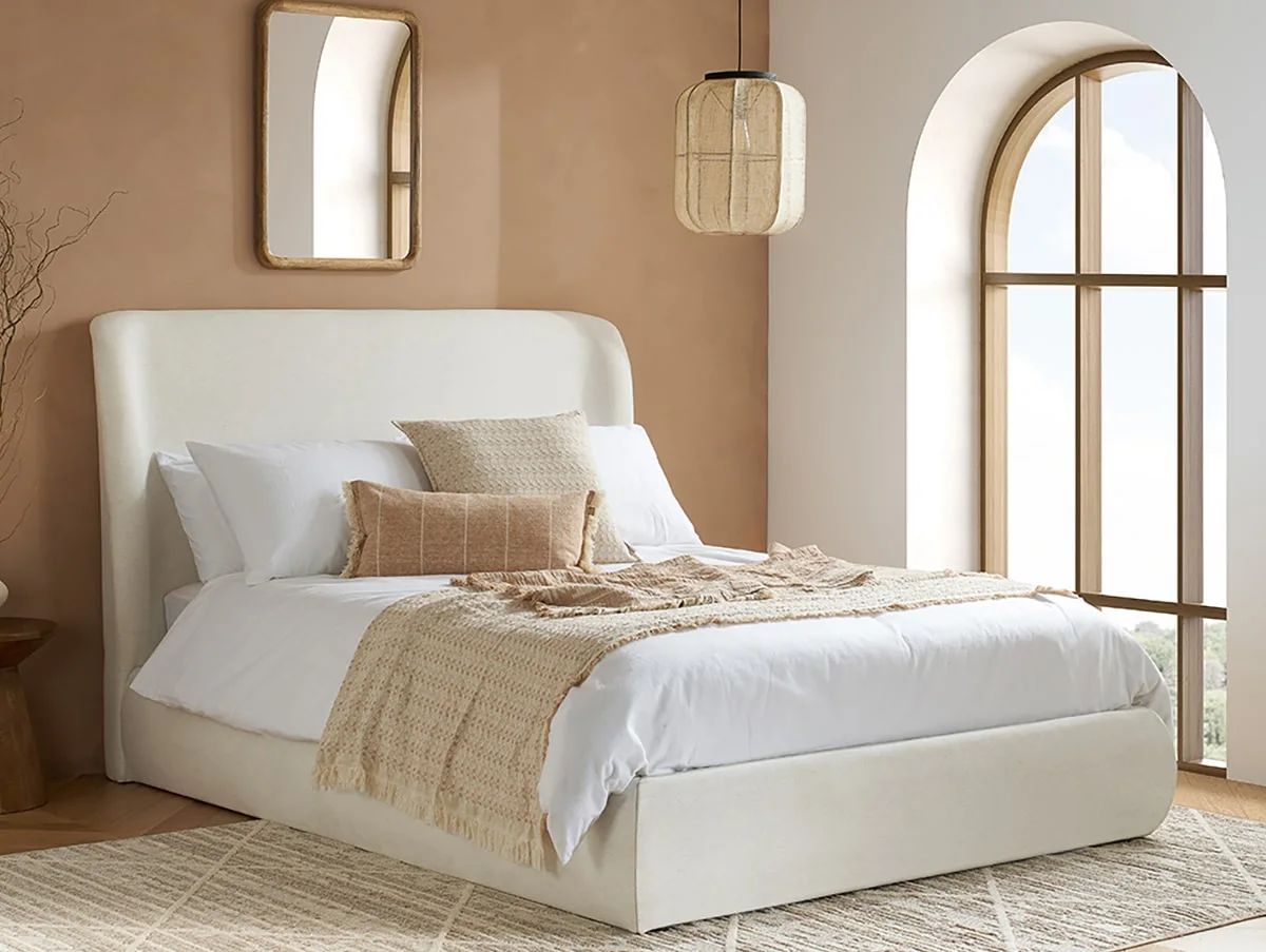 Birlea Furniture & Beds Birlea Lanis 4ft6 Double Cream Fabric Ottoman Bed Frame