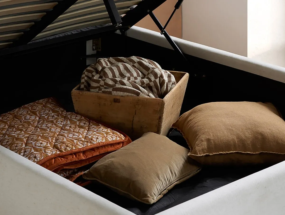 Birlea Furniture & Beds Birlea Lanis 4ft6 Double Cream Fabric Ottoman Bed Frame