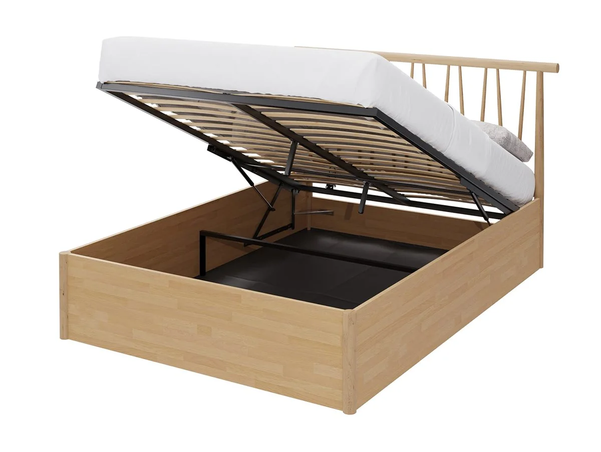 GFW GFW Fusum 5ft King Size Oak Spindle Ottoman Bed Frame