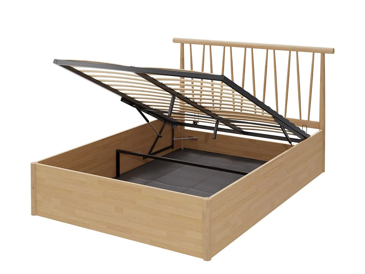 GFW GFW Fusum 5ft King Size Oak Spindle Ottoman Bed Frame