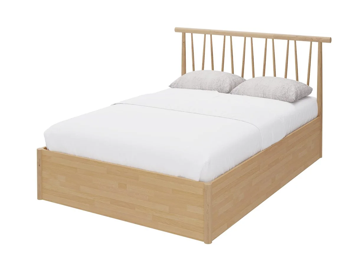GFW GFW Fusum 5ft King Size Oak Spindle Ottoman Bed Frame