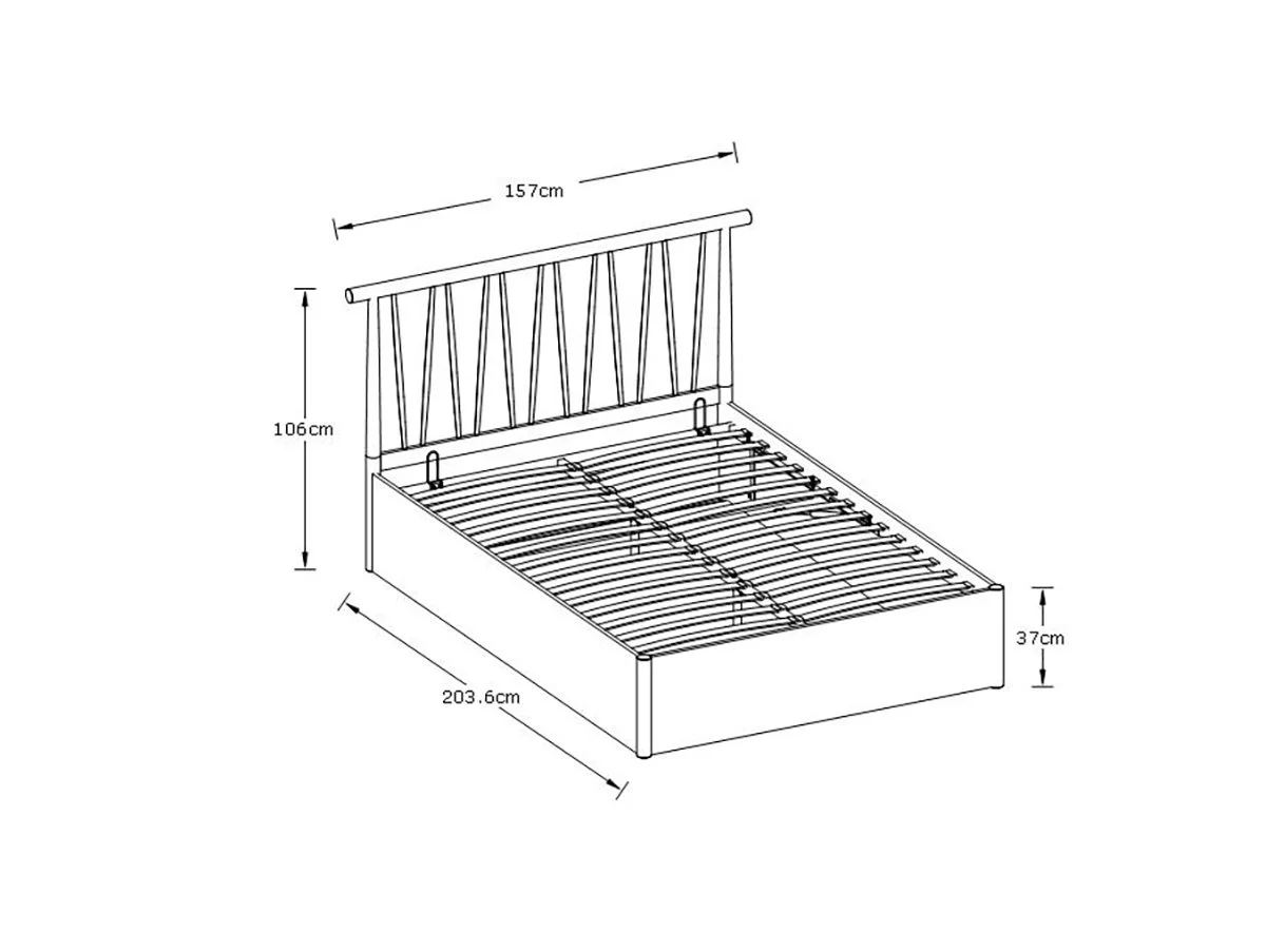 GFW GFW Fusum 5ft King Size White Spindle Ottoman Bed Frame