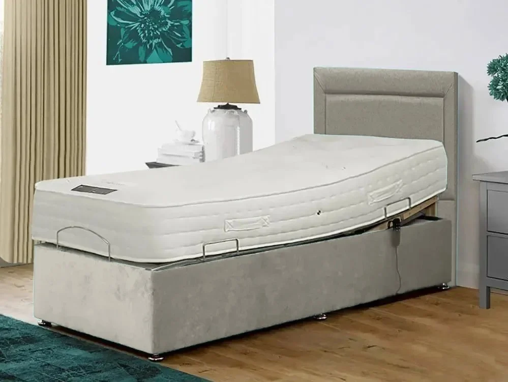 Willow & Eve Clearance - Willow & Eve Luxury Cloud Pocket 1000 Electric Adjustable 3ft Single Bed with Massage Unit in Venice Cream Fabric