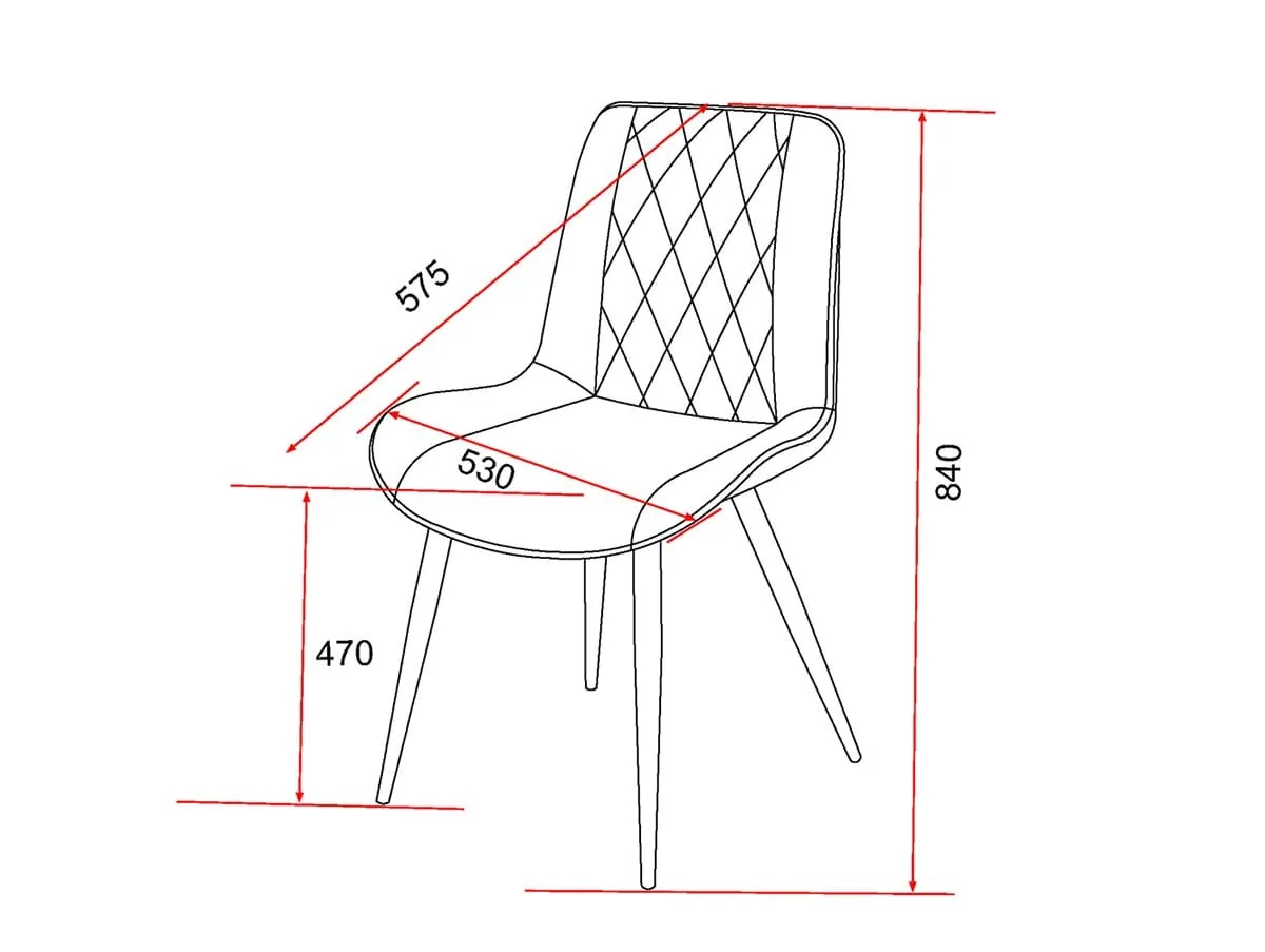 Core Products Core Aspen Diamond Stitch Set of 2 Blue Cord Fabric Dining Chairs