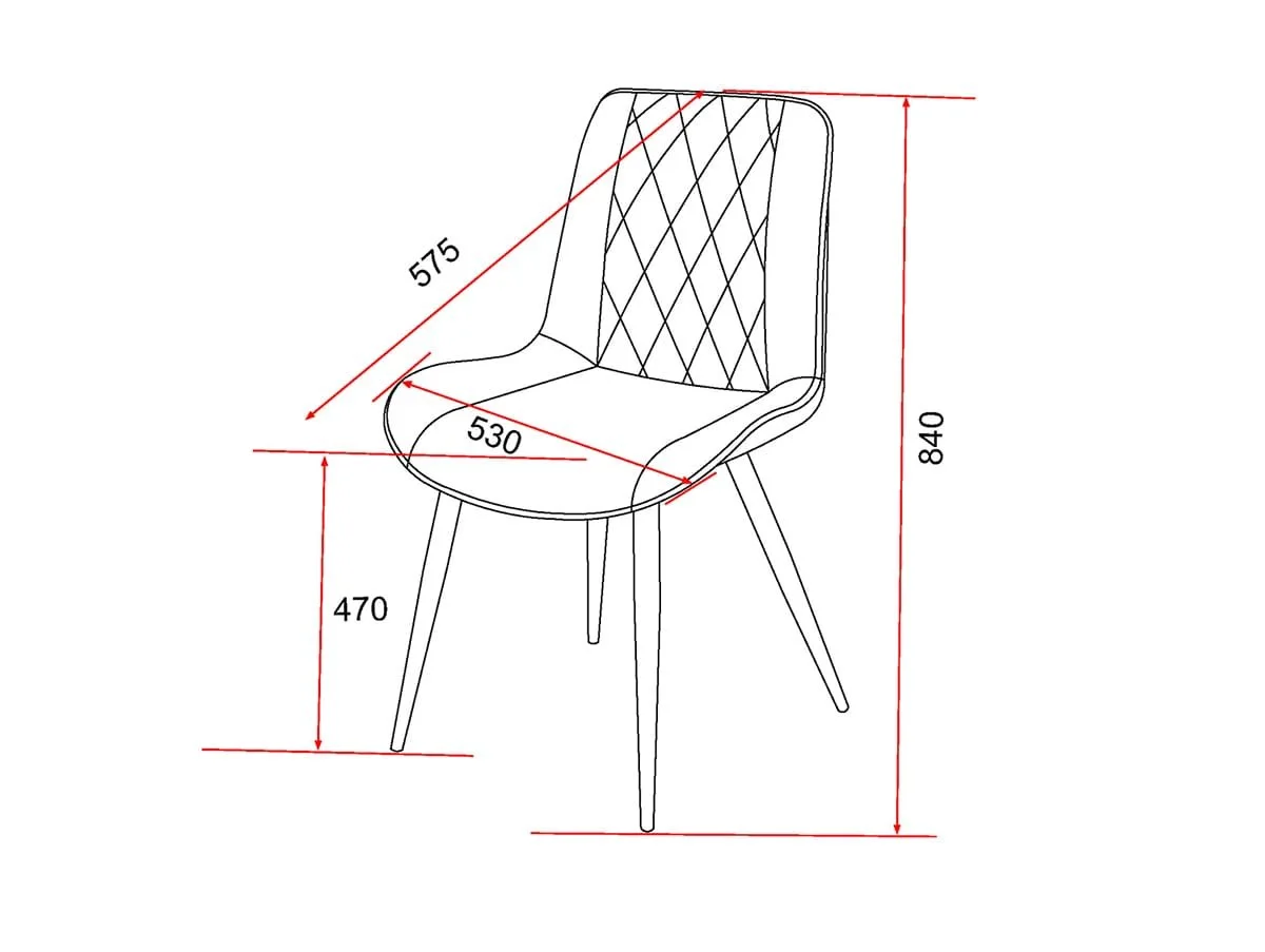 Core Products Core Aspen Diamond Stitch Set of 2 Grey Fabric Dining Chairs