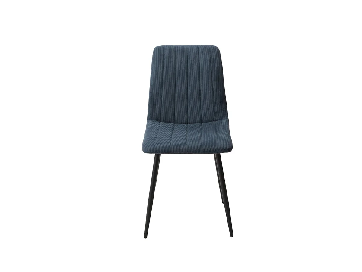 Core Products Core Aspen Straight Stitch Set of 2 Blue Cord Fabric Dining Chairs