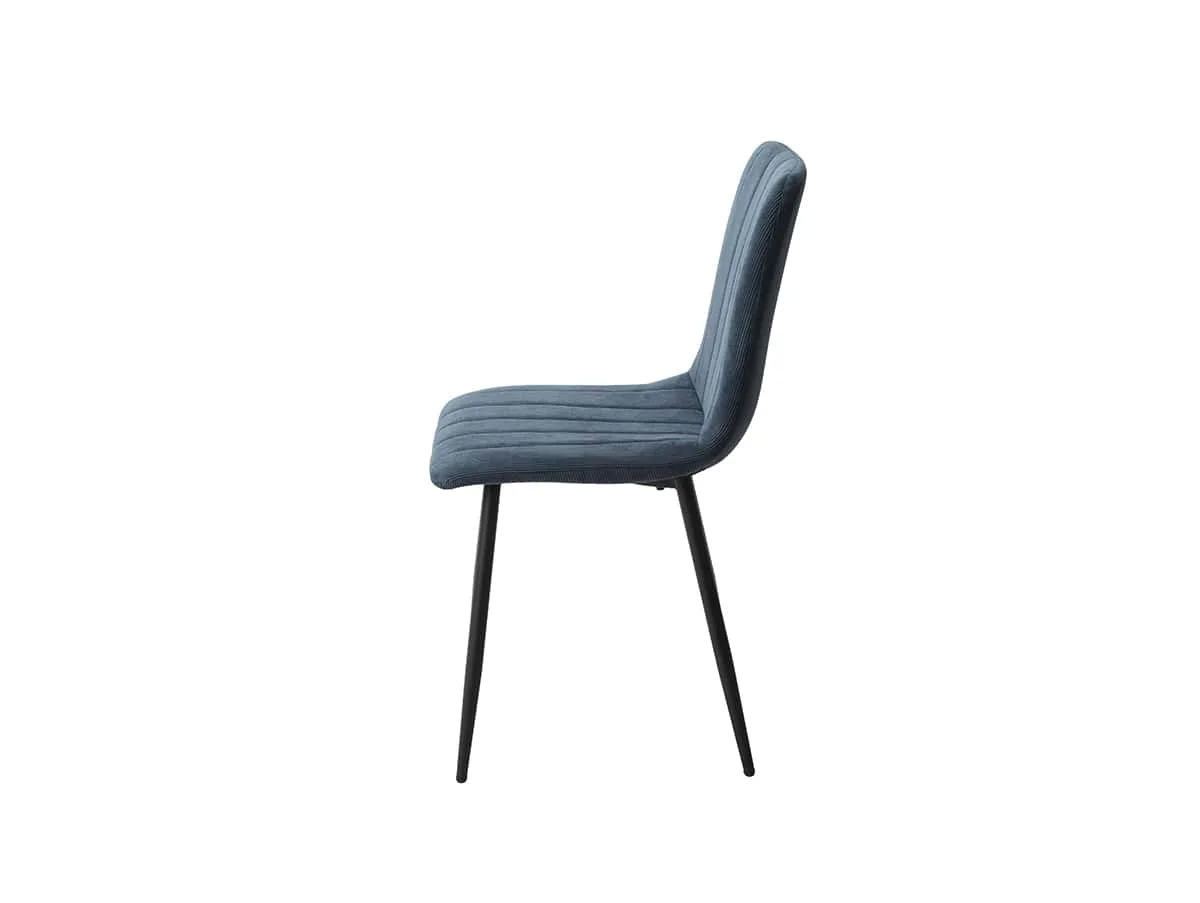 Core Products Core Aspen Straight Stitch Set of 2 Blue Cord Fabric Dining Chairs