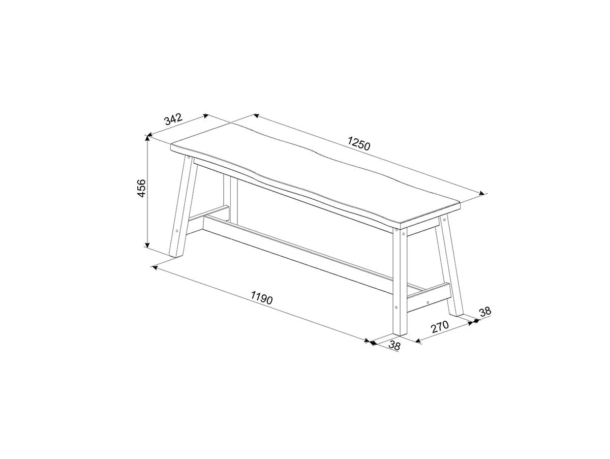 Core Products Core Corona Grey Edge Large Dining Bench