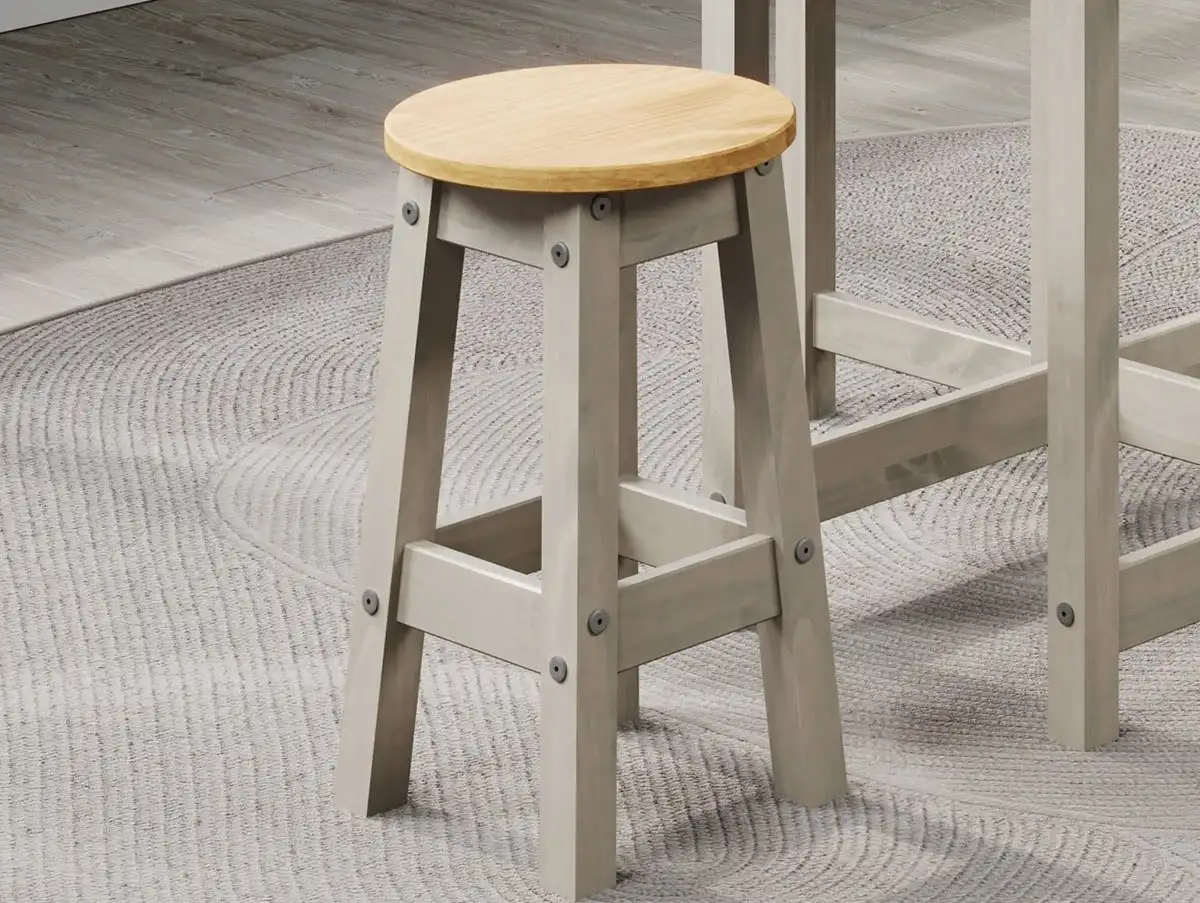 Core Products Core Corona Grey Set of 2 Low Round Breakfast Stools