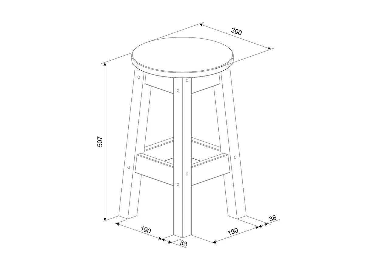 Core Products Core Corona Grey Set of 2 Low Round Breakfast Stools