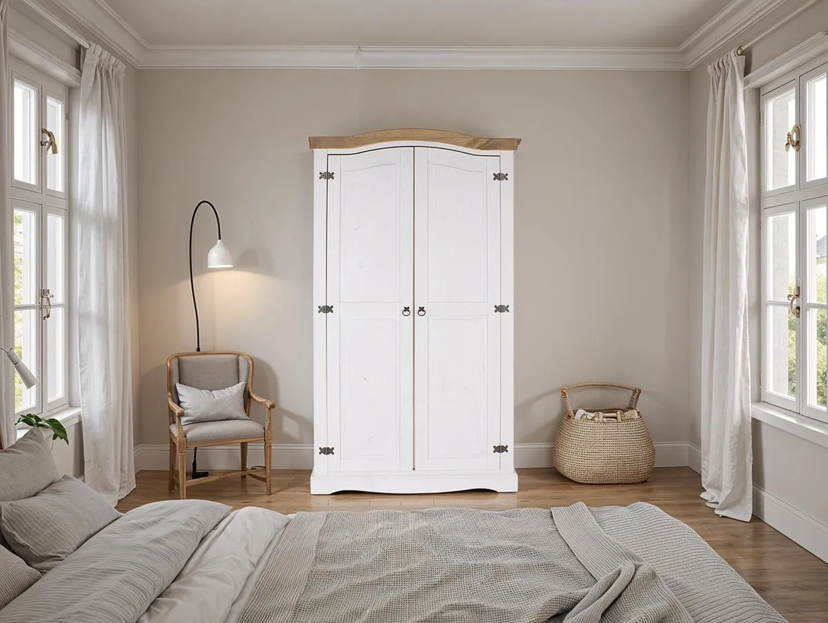 Core Products Core Corona White Wax 2 Door Wardrobe