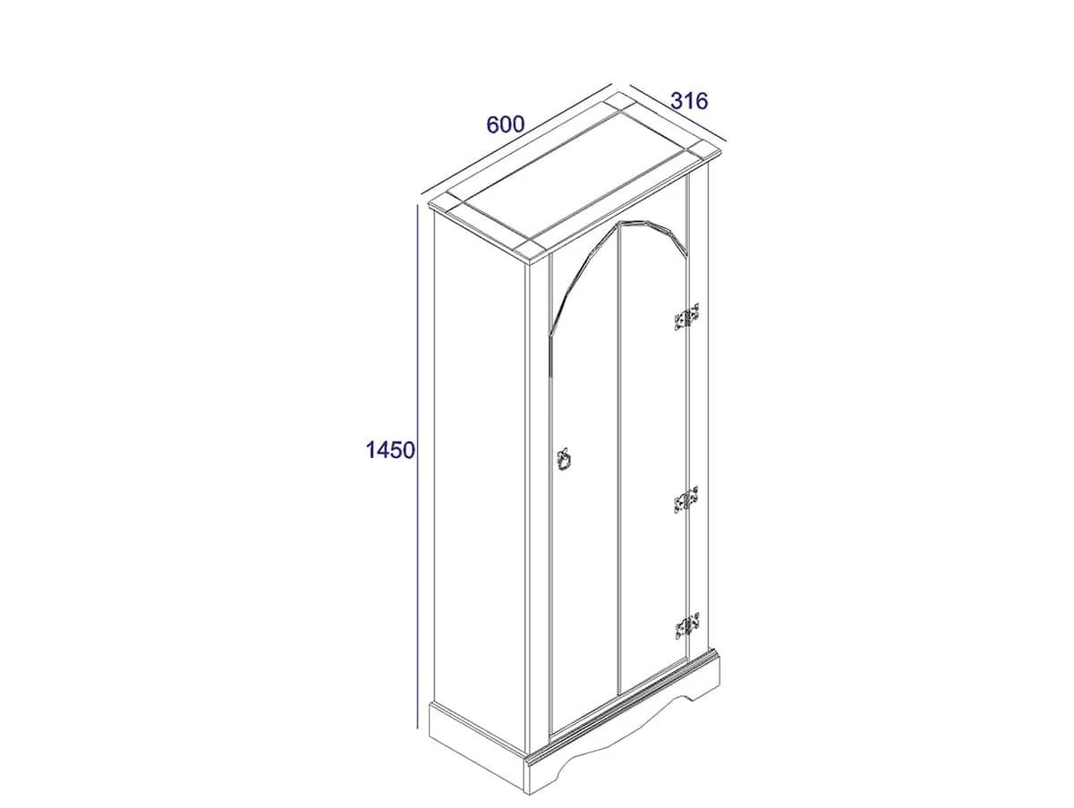 Core Products Core Corona White Wax Vestry Wooden Cupboard