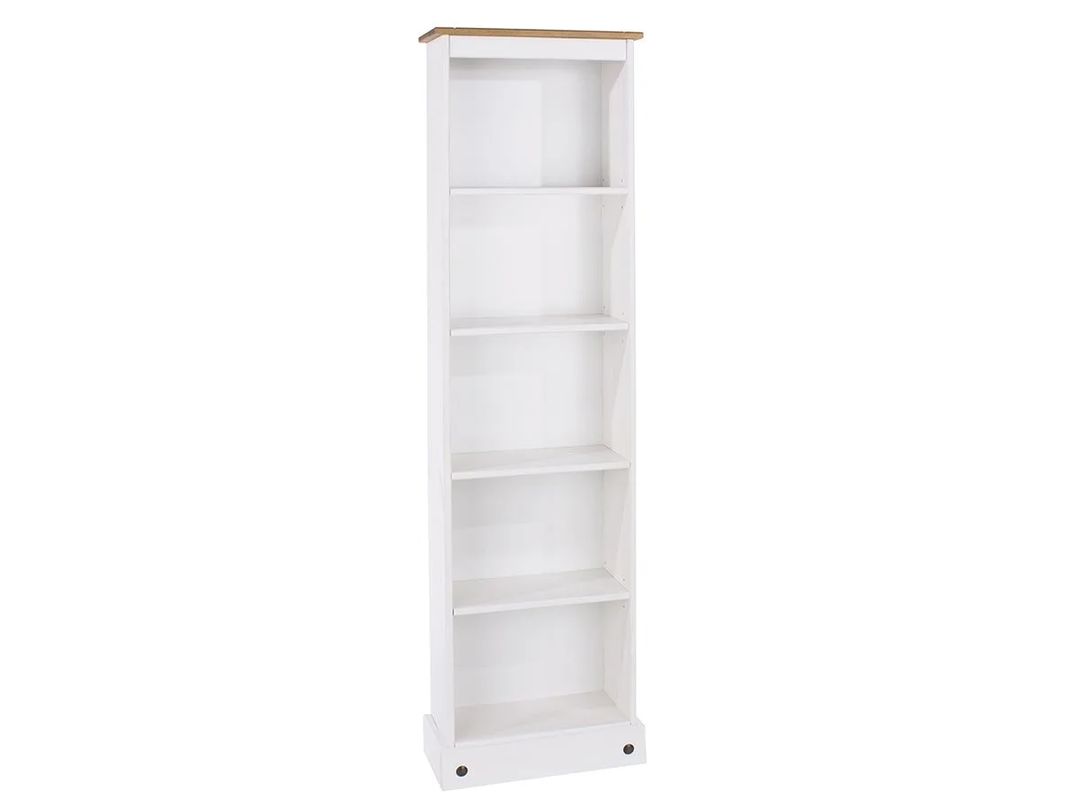 Core Products Core Corona White Wax Wooden Tall Bookcase