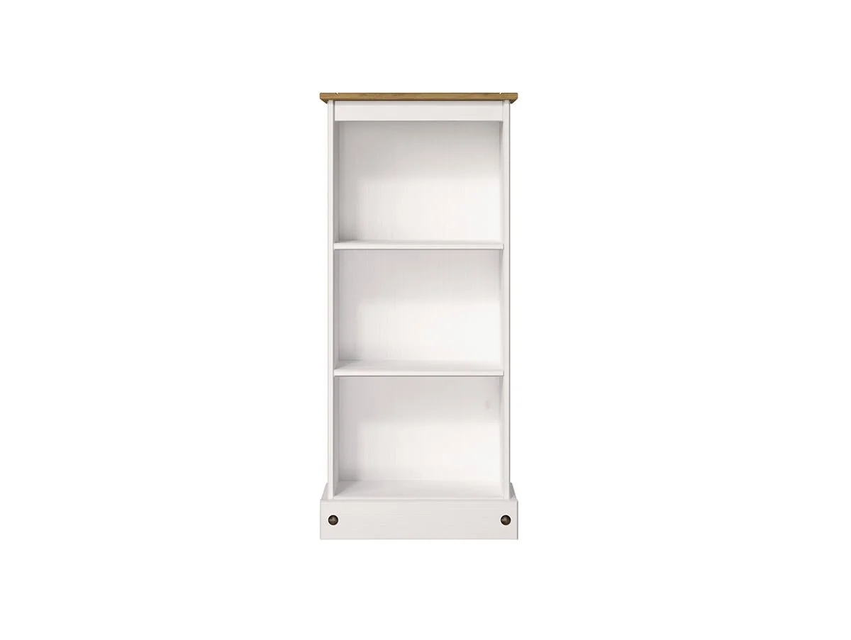 Core Products Core Corona White Wax Wooden Low Bookcase