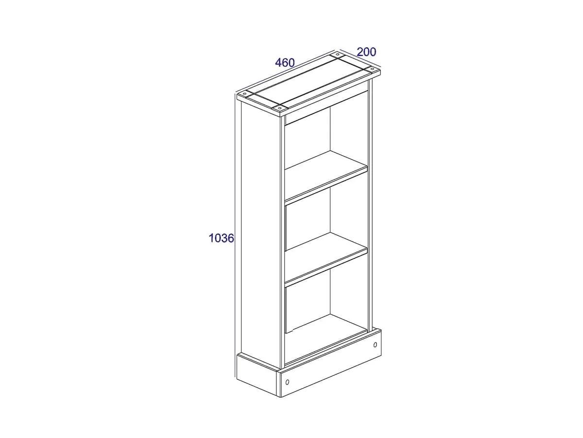 Core Products Core Corona White Wax Wooden Low Bookcase