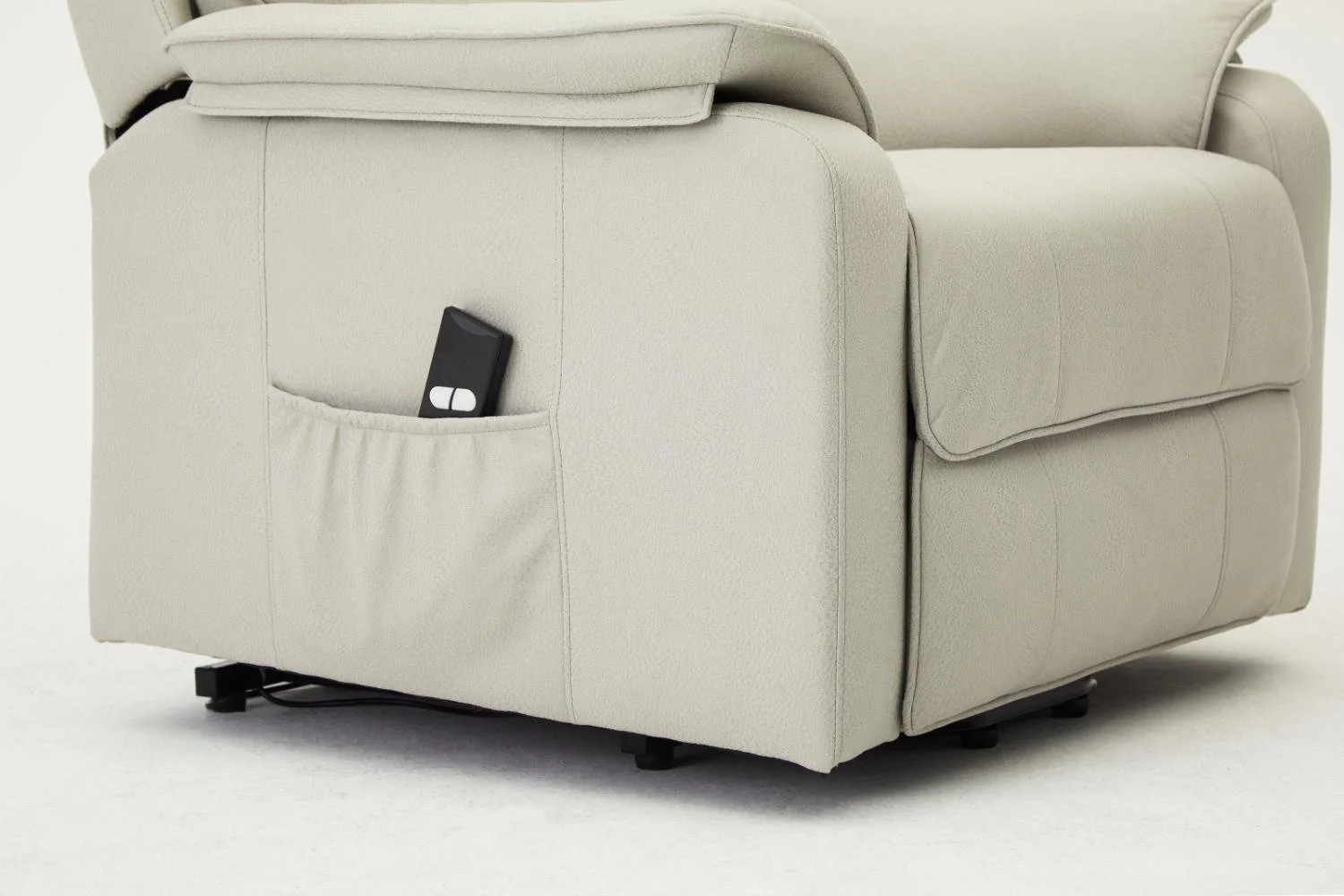 TGC TGC Lewis Single Motor Light Grey Air Leather Riser Recliner Chair