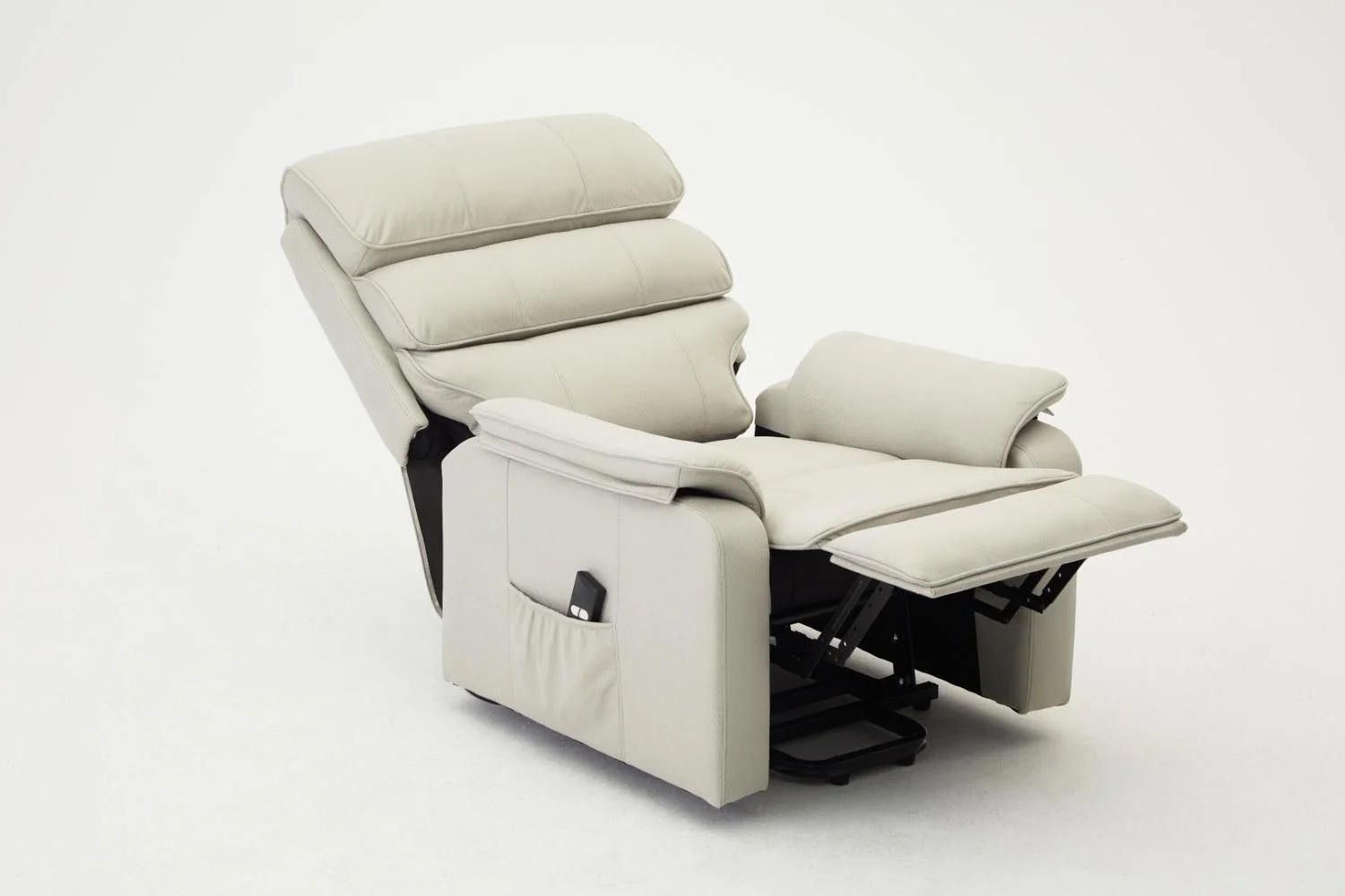 TGC TGC Lewis Single Motor Light Grey Air Leather Riser Recliner Chair