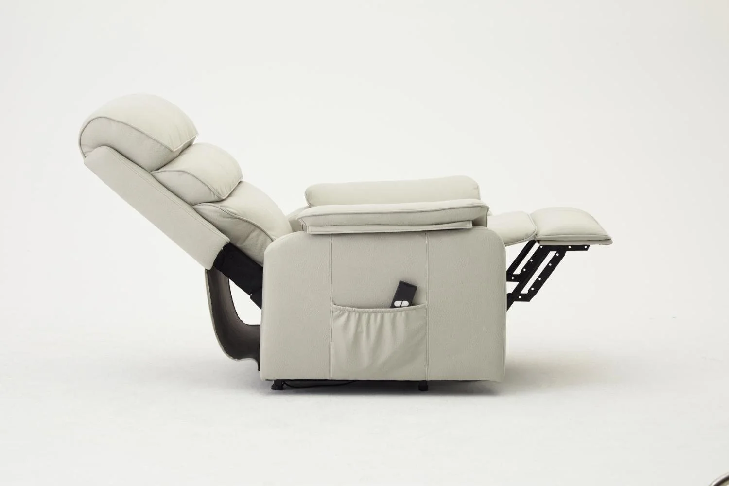 TGC TGC Lewis Single Motor Light Grey Air Leather Riser Recliner Chair