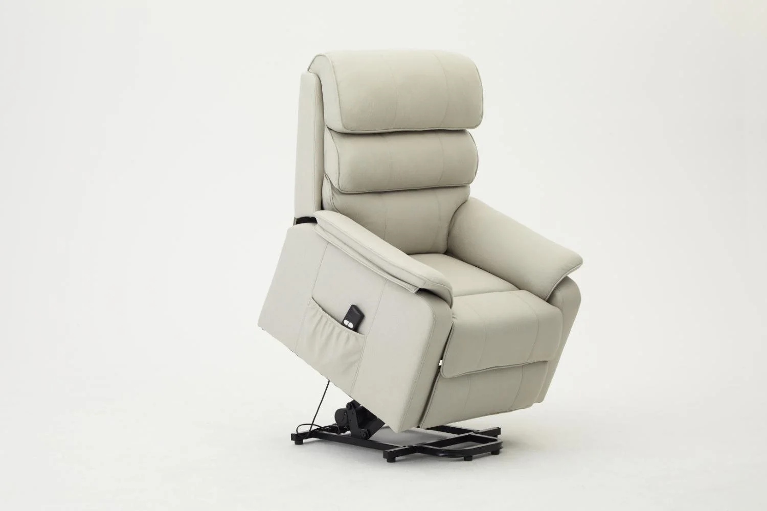 TGC TGC Lewis Single Motor Light Grey Air Leather Riser Recliner Chair