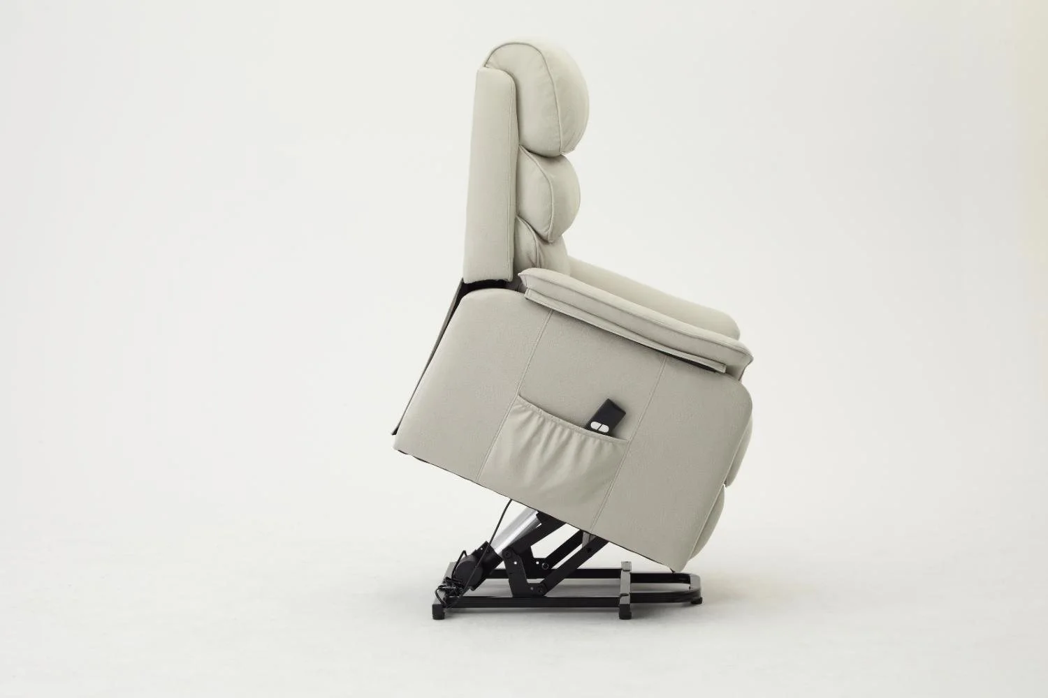TGC TGC Lewis Single Motor Light Grey Air Leather Riser Recliner Chair