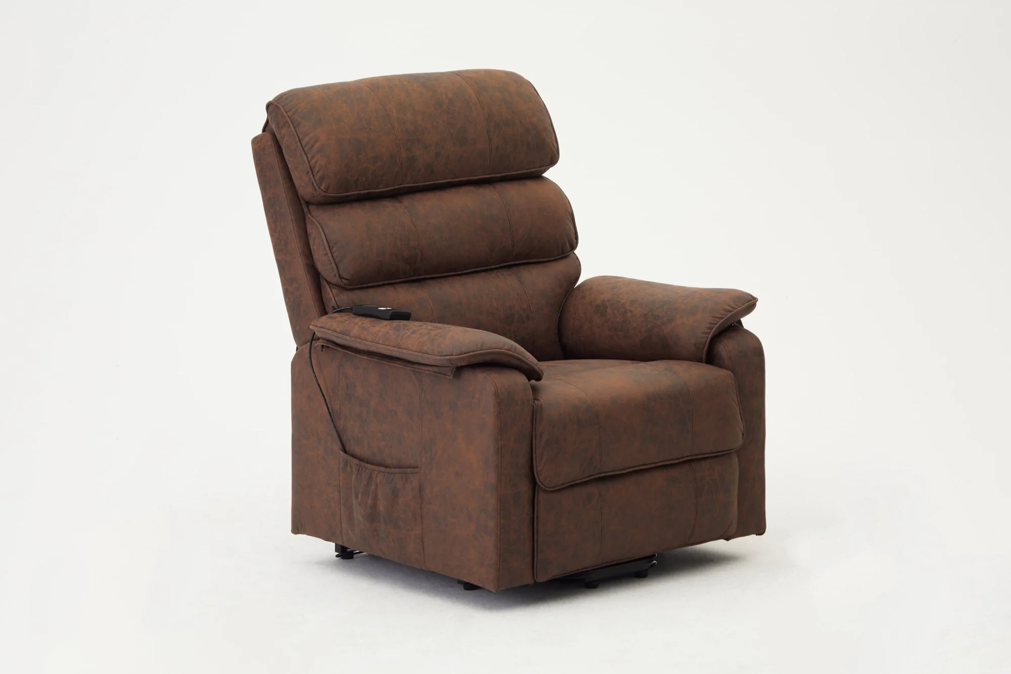 TGC TGC Lewis Single Motor Brown Air Leather Riser Recliner Chair