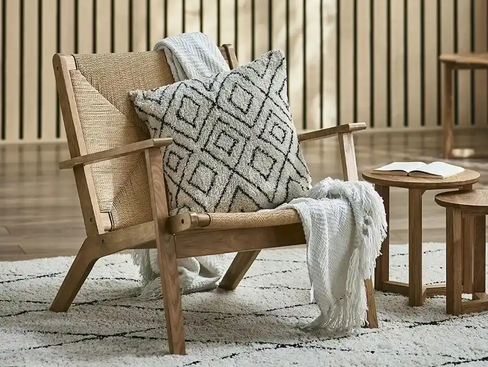 Julian Bowen Clearance - Julian Bowen Icaria Oak Wooden Accent Chair