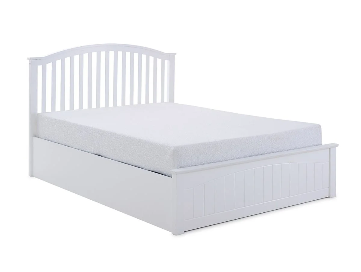 Bedmaster Bedmaster Grayson 4ft Small Double White Wooden Ottoman Bed Frame
