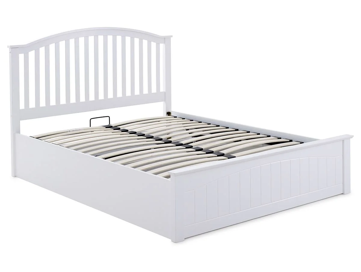 Bedmaster Bedmaster Grayson 4ft Small Double White Wooden Ottoman Bed Frame