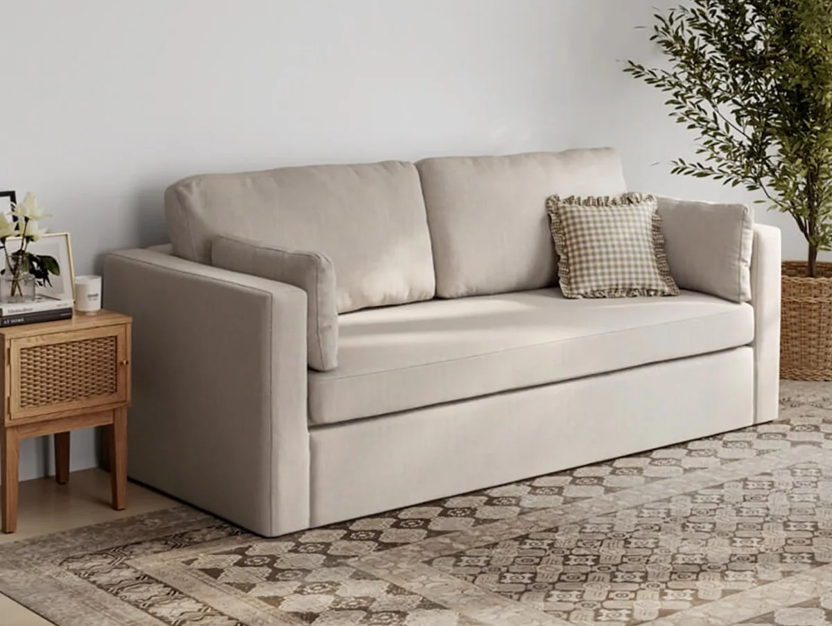 LPD LPD Newport Stone Linen 3 Seater Sofa
