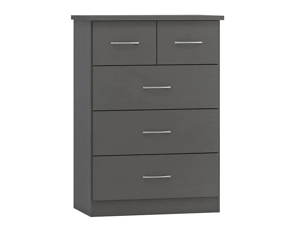 Seconique Clearance - Seconique Nevada Matt Grey 3+2 Drawer Chest of Drawers