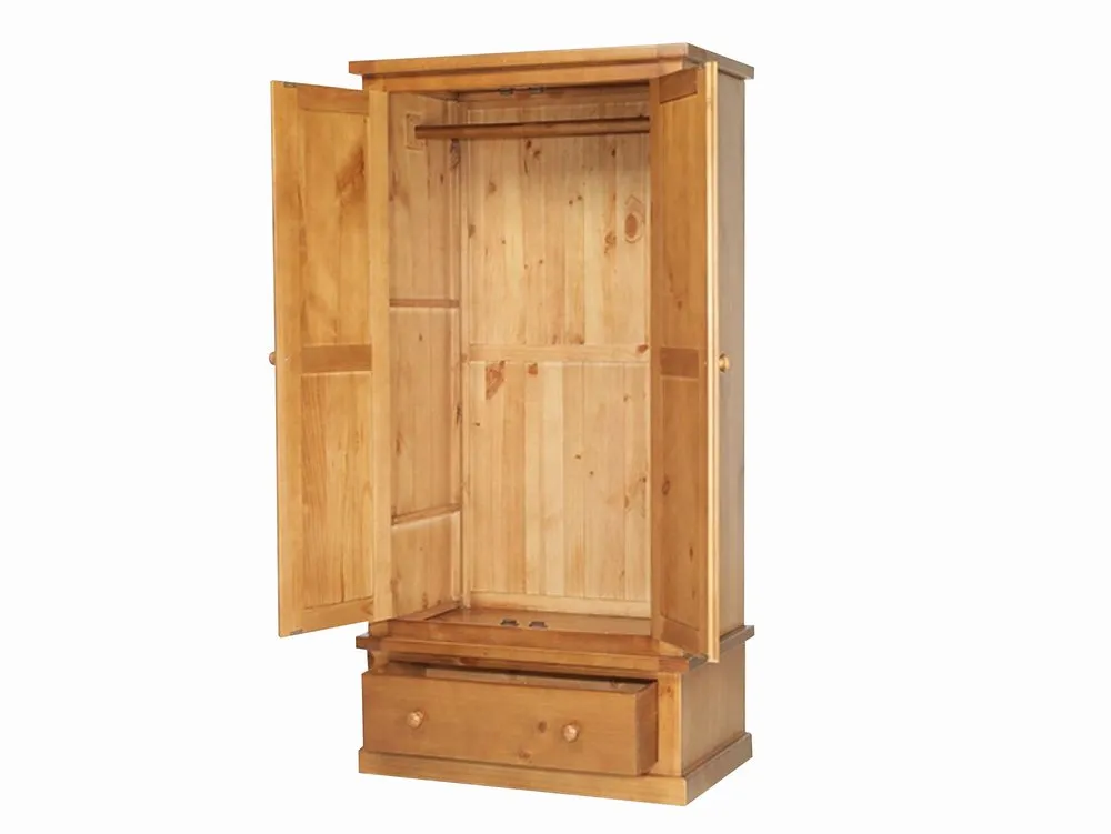 Archers Archers Langdale 2 Door 1 Drawer Pine Wooden Double Wardrobe (Part Assembled)