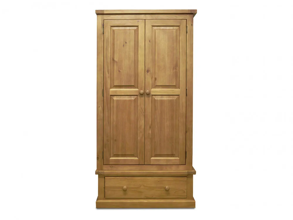 Archers Archers Langdale 2 Door 1 Drawer Pine Wooden Double Wardrobe (Part Assembled)