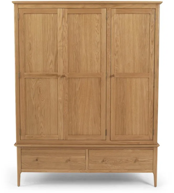 Archers Archers Windermere 3 Door 2 Drawer Oak Wooden Large Triple Wardrobe (Part Assembled)