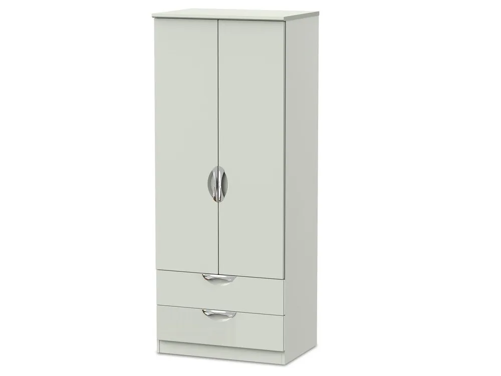 ASC ASC 2ft6 Corsica Kashmir High Gloss 2 Door 2 Drawer Double Wardrobe (Assembled)