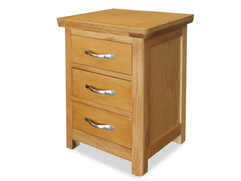 ASC ASC Austin 3 Drawer Oak Wooden Small Bedside Table (Assembled)