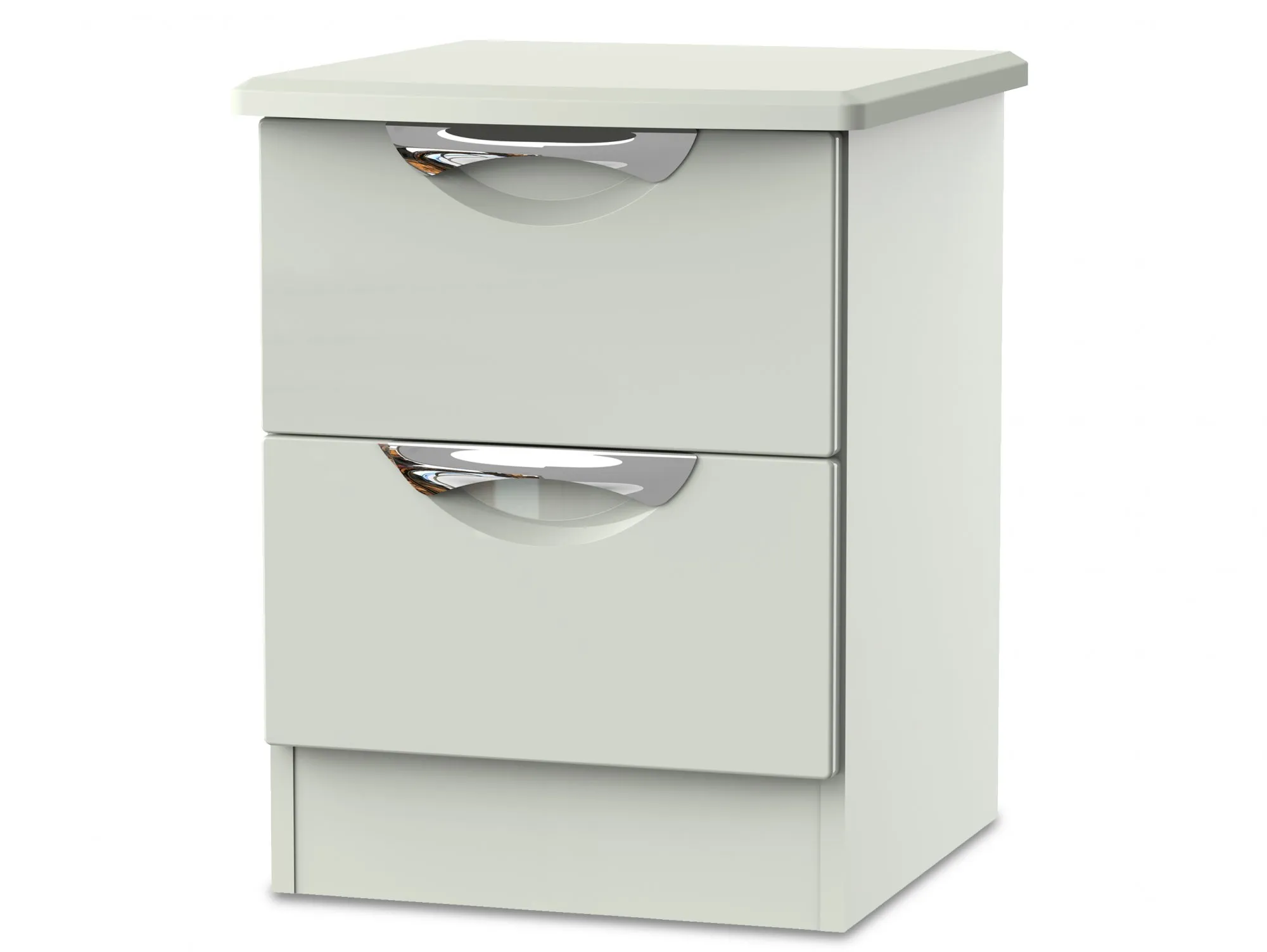 ASC ASC Corsica Kashmir High Gloss 2 Drawer Small Bedside Table (Assembled)