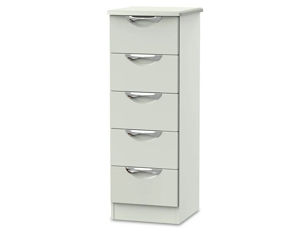 ASC ASC Corsica Kashmir High Gloss 5 Drawer Tall Narrow Chest of Drawers (Assembled)