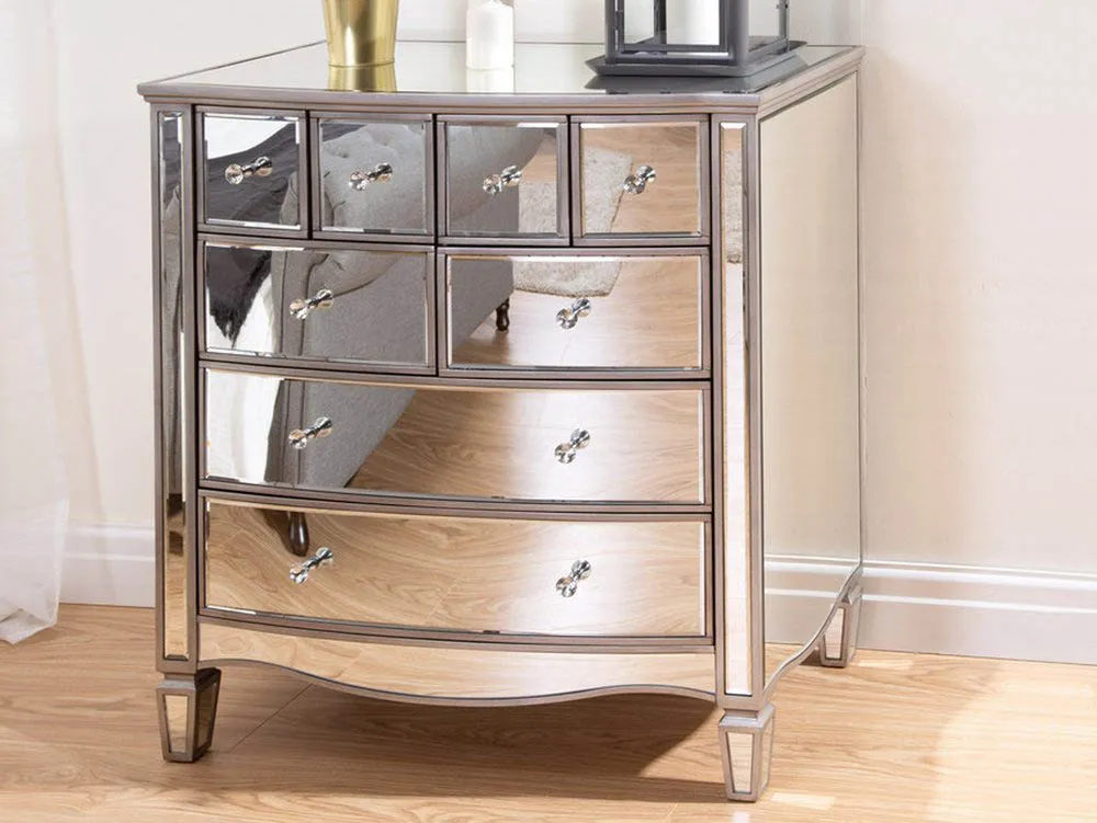 Birlea Furniture & Beds Birlea Elysee 4+4 Drawer Merchant Mirrored Chest of Drawers (Assembled)