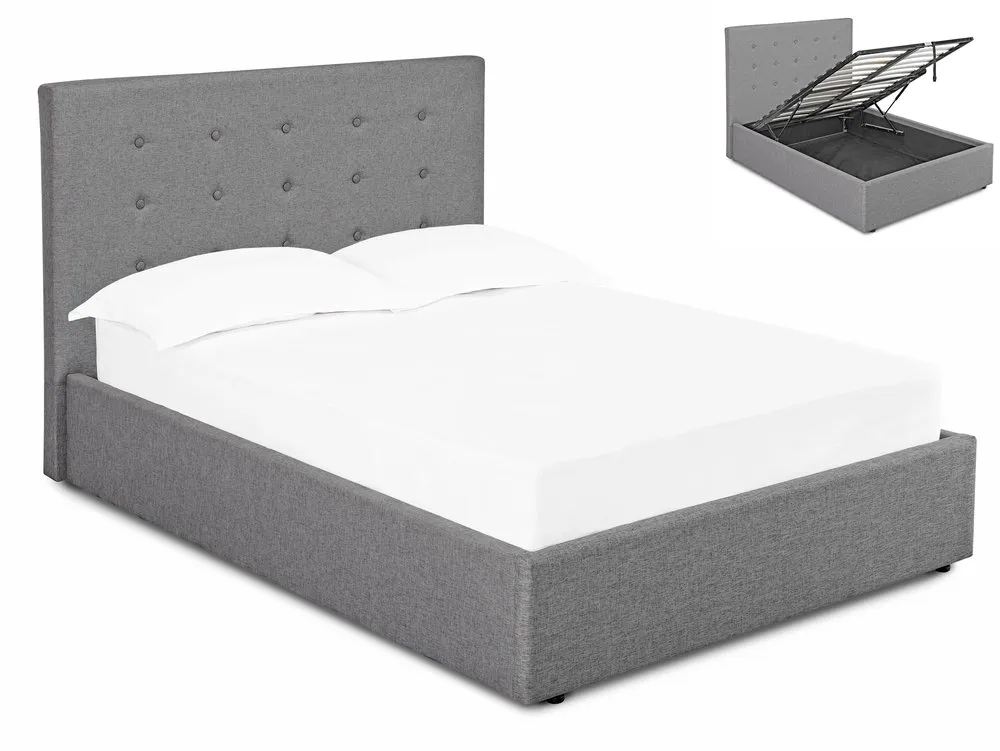 LPD LPD Lucca 5ft King Size Grey Fabric Ottoman Bed Frame