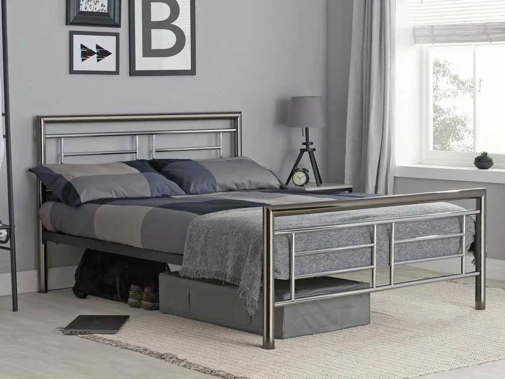 ASC ASC Maya 4ft6 Double Chrome and Nickel Metal Bed Frame