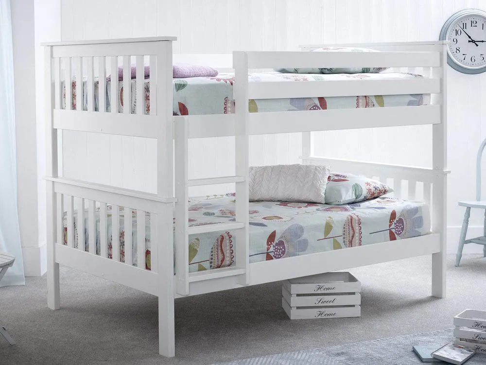 Bedmaster Bedmaster Oslo 4ft Over 4ft White Wooden Bunk Bed Frame