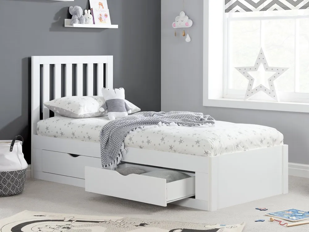 Birlea Furniture & Beds Birlea Appleby 3ft Single White Wooden 4 Drawer Bed Frame