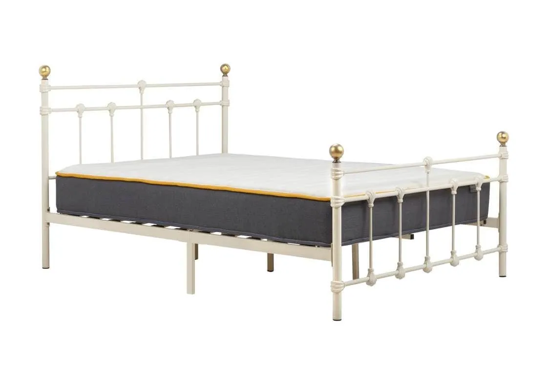 Birlea Furniture & Beds Birlea Atlas 4ft Small Double Cream Metal Bed Frame