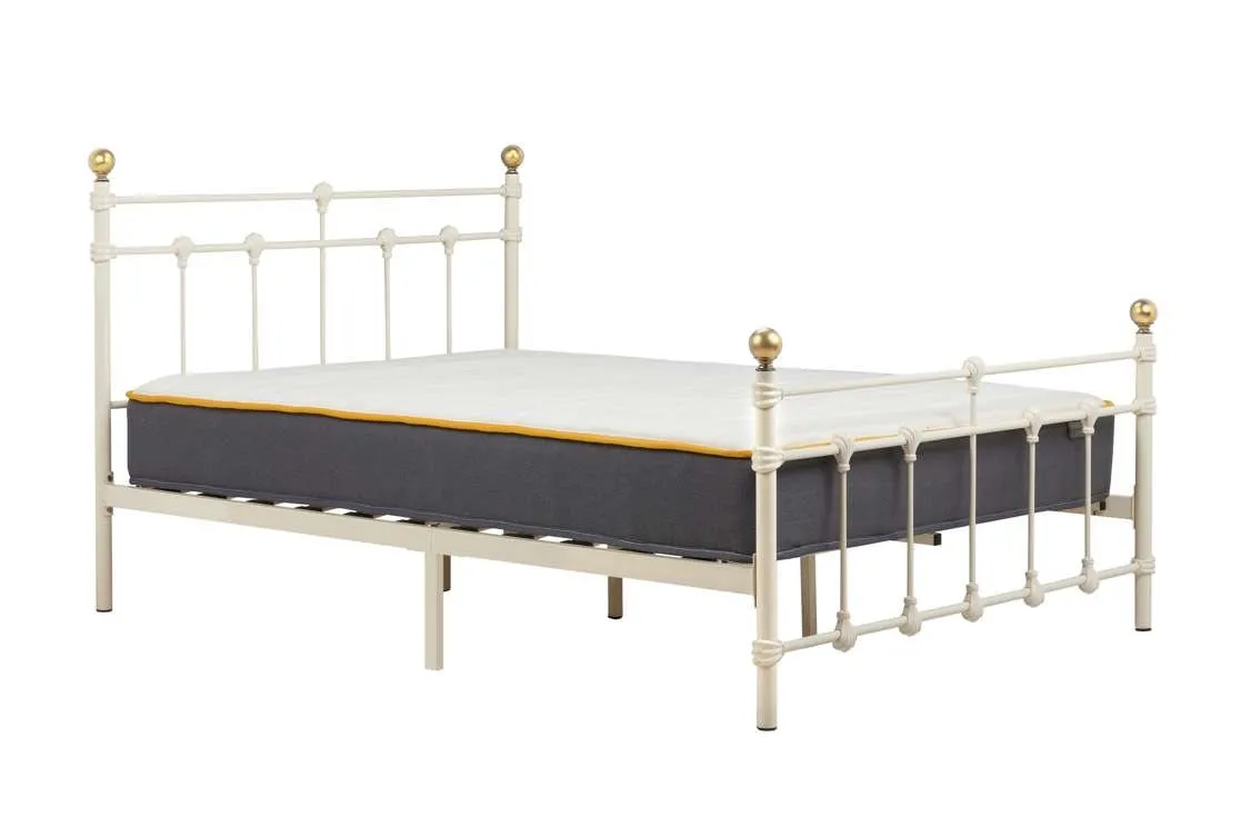 Birlea Furniture & Beds Birlea Atlas 4ft6 Double Cream Metal Bed Frame