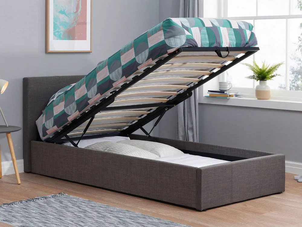 Birlea Furniture & Beds Birlea Berlin 3ft Single Grey Fabric Ottoman Bed Frame